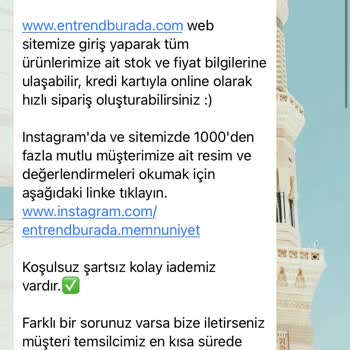 Entrendburada Para İadesi Yapılmıyor