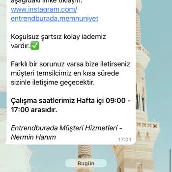 Entrendburada Para İadesi Yapılmıyor