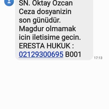 ERESTA (SMS) Rahatsız Edici Bilgim Dışında