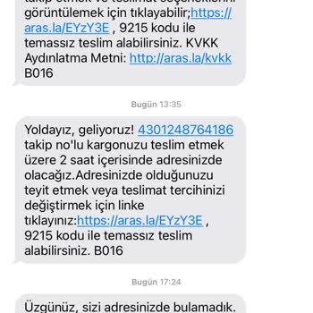 Aras Kargo Erzincan'da Kargo Teslimatı Sorunları Ve İletişim Eksikliği
