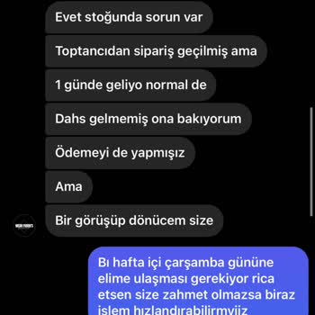 Fodens&Wear (wear.fodens) 1 Buçuk Haftayı Aşkın Kargolanmadı Ve Mesajlara Cevap Verilmedi