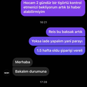 Fodens&Wear (wear.fodens) 1 Buçuk Haftayı Aşkın Kargolanmadı Ve Mesajlara Cevap Verilmedi