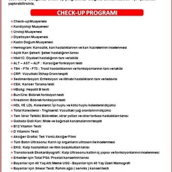 Medical Park Hastanesi/Liv Hospital Check-up Programı