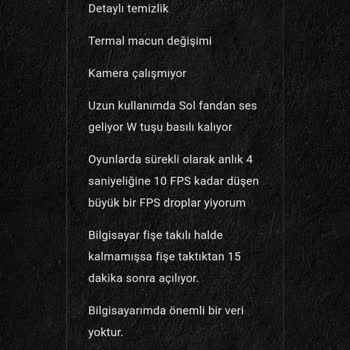 Monster Notebook Teknik Servis Sorumsuzluğu