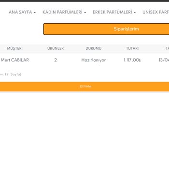 Parfüm. Konagim (Instagram) Geç Ve Hatalı Ürün Sevkiyatı