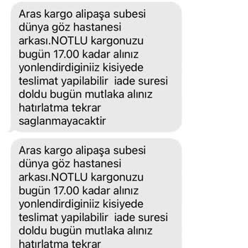 Aras Kargo Alipaşa Çalışmıyor, Kargolar Her Zaman Geri Gidiyor!
