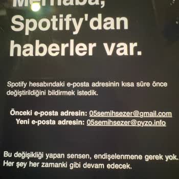 Spotify Habersiz Mail Değişikliği