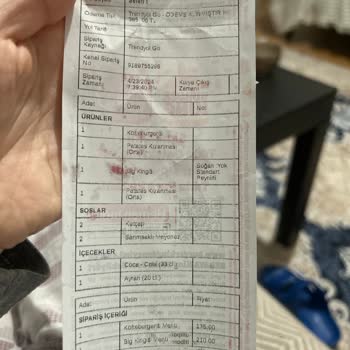 Burger King Siparişin Yarı Yarıya Eksikliği