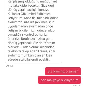 Yemeksepeti Fiş/Fatura Gönderme Sorunsalı!