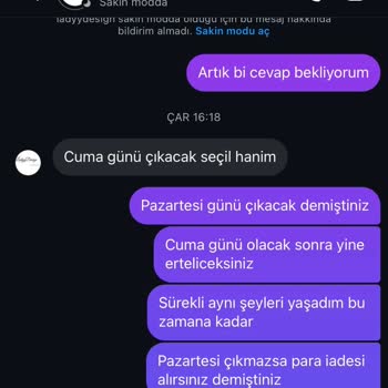 Ladyy Design (Instagram) Kargo Çıkışı Sağlanmıyor Para İadesi Yapılmıyor