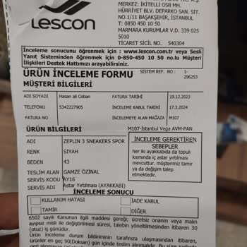 Kaliteli Olarak Gördüğümüz Lescon Da, Hayal Kırıklığı.