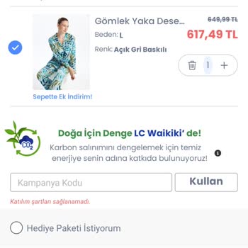 LC Waikiki Katılım Şartları Sağlanmadı Hatası