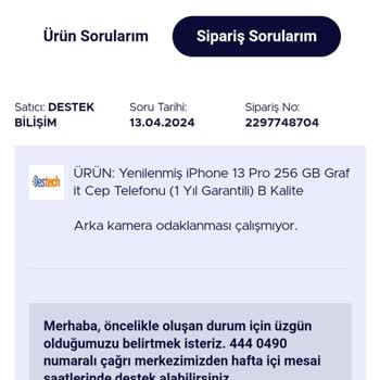 Teknosa Tamir Olması Gereken Telefonun İadesi Hk;