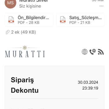 Muratti Kuyumculuk Muratti Silver Siparişimi Bir Aydır Göndermiyor Ücret İadesi Yapmıyor