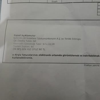 Vodafone Cihaz Taksitini Faturaya Fazla Yansıtma