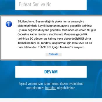 TÜVTÜRK Çekme Belgeli Araca Muayene Var Görünüyor