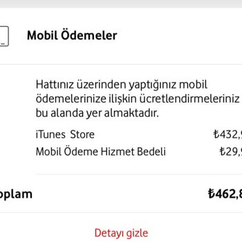 Vodafone Yapılmayan Harcamanın Faturaya Yansıması