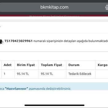 BKM Kitap Ürün Göndermiyor Para İadesi Yapmıyor