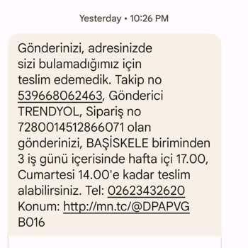 MNG Kargo Eve Gelmeden Evde Yoktunuz Mesajı Atmış.