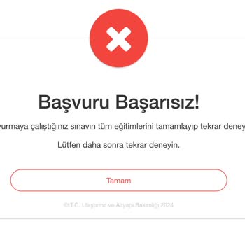 Ulaştırma Ve Altyapı Bakanlığı Amatör Denizcilik Belgesi Sınav Sistemi Çalışmıyor.