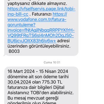 Vodafone Yurt Dışı Fahiş Fatura