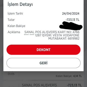 Vodafone Kartımdan İzinsiz Para Çekildi
