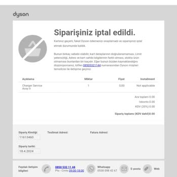 Dyson V10 Şarj Aleti Yandı!