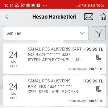 Apple.com/bıll Adlı Firmadan Bilgim Olmadan Para Çekilmiş