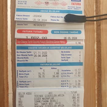 Konya Büyükşehir Belediyesi 5 Metre Küp Su İçin 1600 TL Fatura