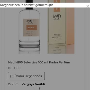 Mad Parfüm Ürünleri Kargolamıyor. Kargolanmış Gibi Gösteriyor