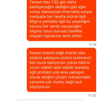 Migros Yemek İptal Ve İade Problemi