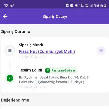 Pizza Hut İptal Edilemeyen Sipariş