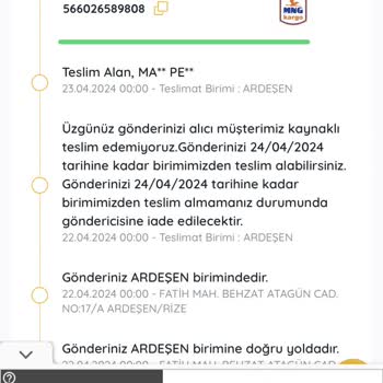 Trendyol Ve MNG Kargo Teslimat Sorunu