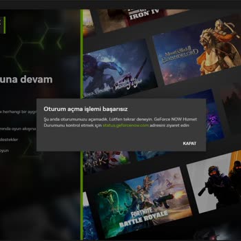 Geforce Now Oturum Açma Başarısız