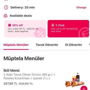 Yemeksepeti Joker Kullanımında Farklı Fiyat Gösteriyor