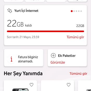 Vodafone Fatura Bilginiz Alınamadı