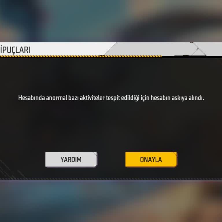 Garena Free Fire Yardım Talebi: Sebepsiz Yere Askıya Alınan Free Fire Hesabım