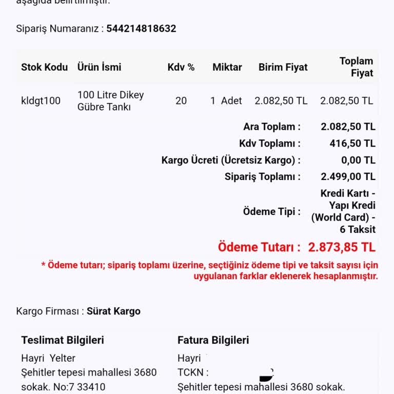 Kalitek Damla Sulama Sistemleri Siparişi Anında Alıp Göndermeyen İşletme