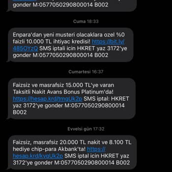 Hesap Kurdu'nun Gereksiz Sürekli SMS'i