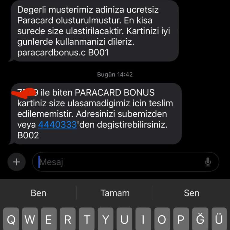 Garanti Bankası Kart Gönderim