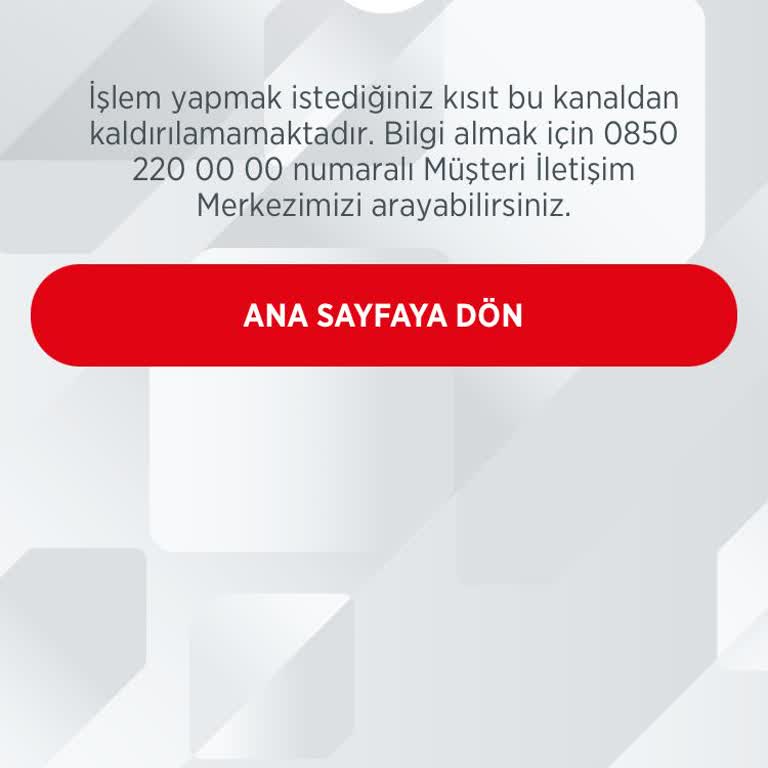 Ziraat Bankası Nakit Avans İşlem Kısıtı