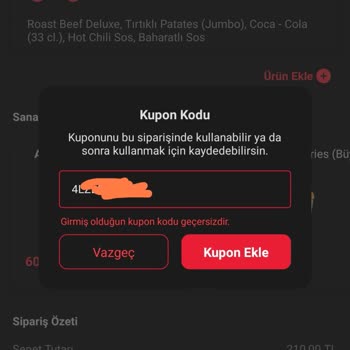 Daha Daha Ve Tıkla Gelsin Kupon Hatası