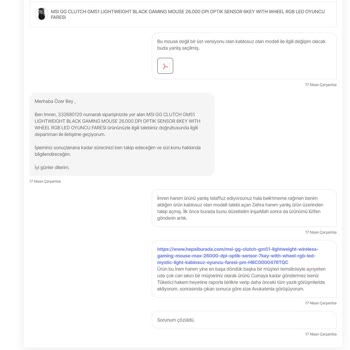 Hepsiburada Değişim Alan Ürünün Gönderilmemesi