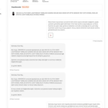 Hepsiburada Değişim Alan Ürünün Gönderilmemesi