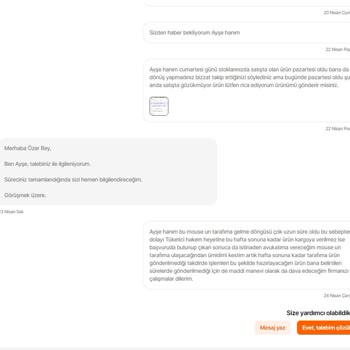Hepsiburada Değişim Alan Ürünün Gönderilmemesi