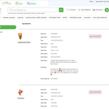 Taze Çiçek (tazecicek.com) Hayal Kırıklığına Uğratan Çiçek Siparişi