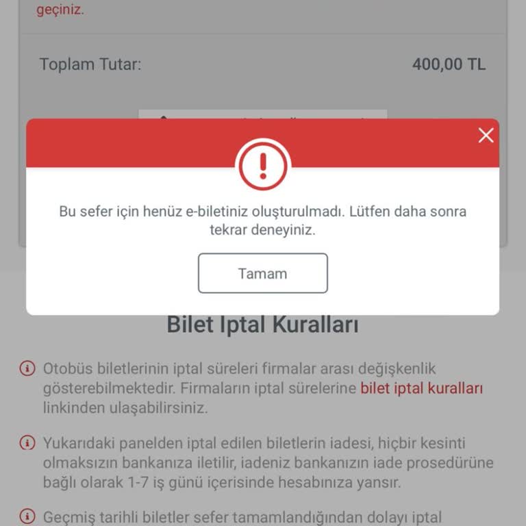 Obilet Fatura Talebime Cevap Vermiyor