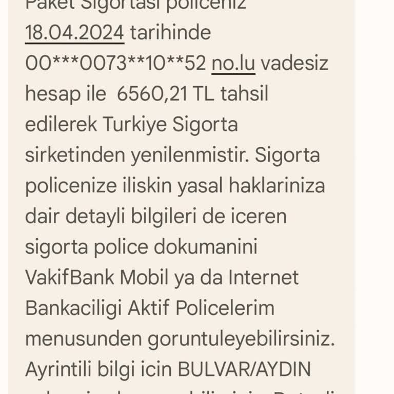 VakıfBank Bilgim Dışında Yapılan Sigorta