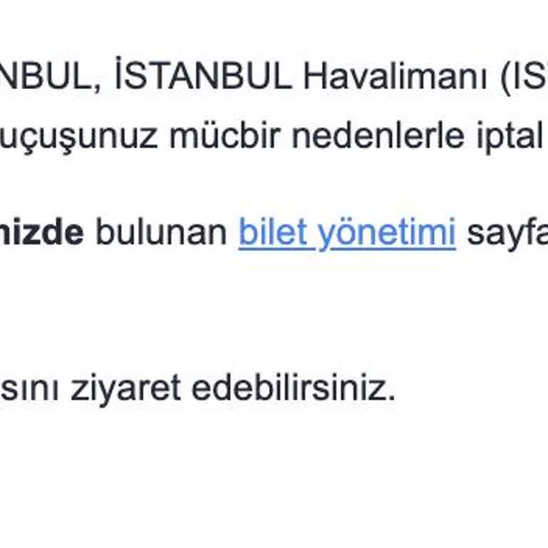 THY Son Dakika İptal Edilen Uçak