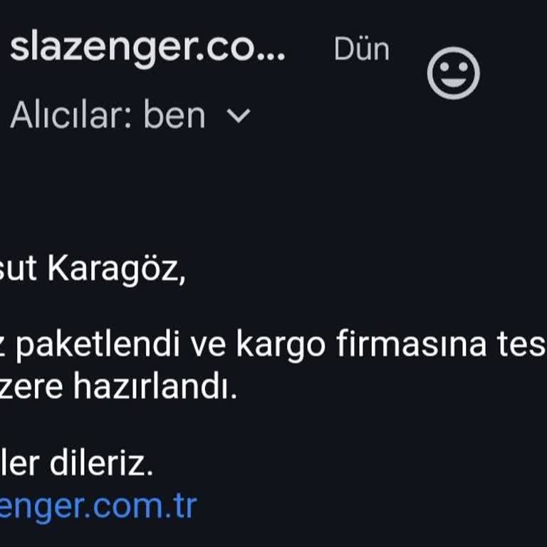 Slazenger Ürün Teslimatında Beklenen Performansı Bulamadım